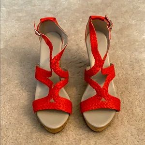 Banana Republic Wedge Sandals - Red